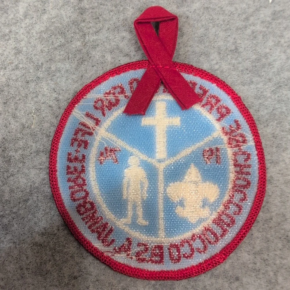 1974 Choccolocco BSA Jamboree Patch Be Prepared For Life Scout Red Blue - Picture 2 of 2